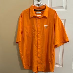 Adidas University of Tennessee orange button down shirt
